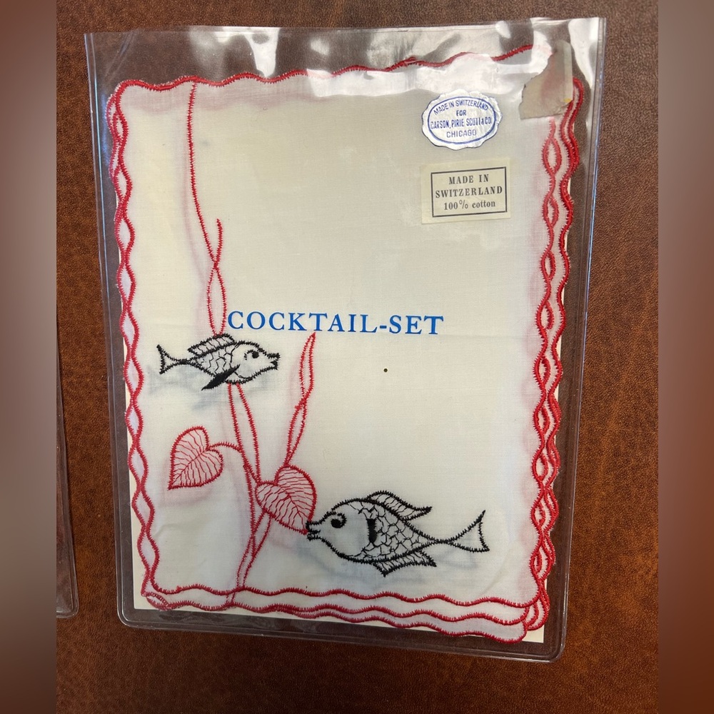COCKTAIL SET Embroidered Napkins - Set of Two